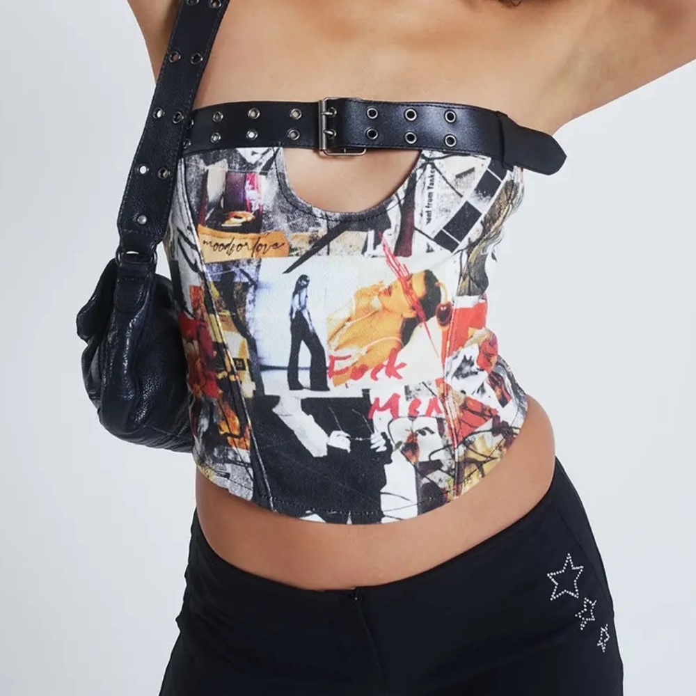 Jaded London Belt Magazine Corset Top Size 6